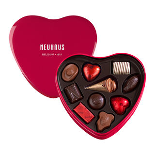 Red Tin Heart Box Chocolate Assortment 10 pcs